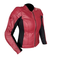 RICONDI LADIES SHELBY LEATHER JACKET CRIMSON MAROON