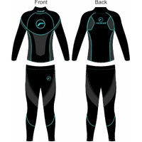 RICONDI COMPCOOL WOMENS 2 PIECE COMPRESSION SUIT BLACK GREY AQUA