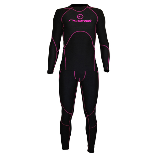 RICONDI COMPRESSION 2 PIECE SUIT BLACK PINK XXS