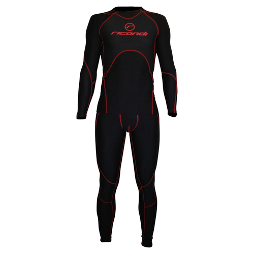 RICONDI COMPRESSION 2 PIECE SUIT BLACK RED M