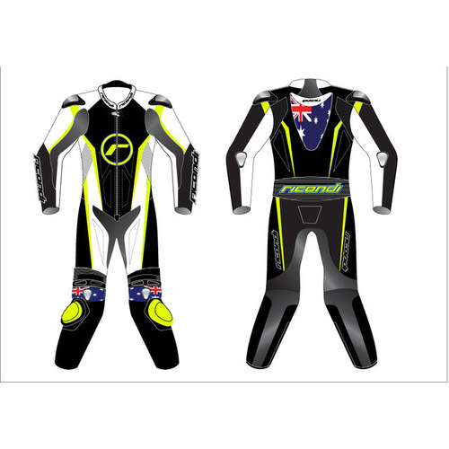 RICONDI JUNIOR RACING SERIES SUIT BLACK WHITE NEON 4Y