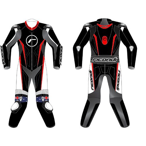RICONDI RACING SERIES V4 TALL SUIT BLACK RED M (52)