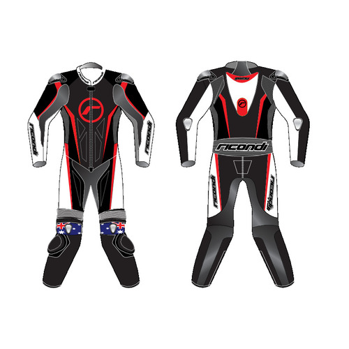 RICONDI RACING SERIES V4 TALL SUIT BLACK WHITE RED S (50)