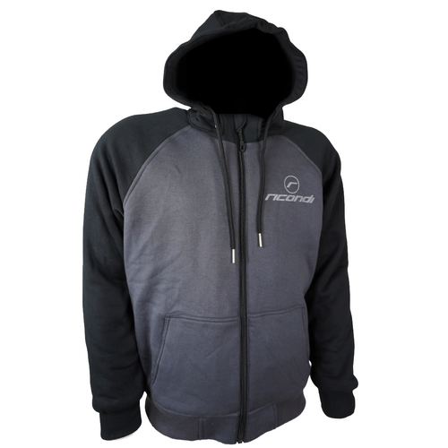 RICONDI RIDING HOODIE W/DETACHABLE HOOD GREY BLACK 4XL